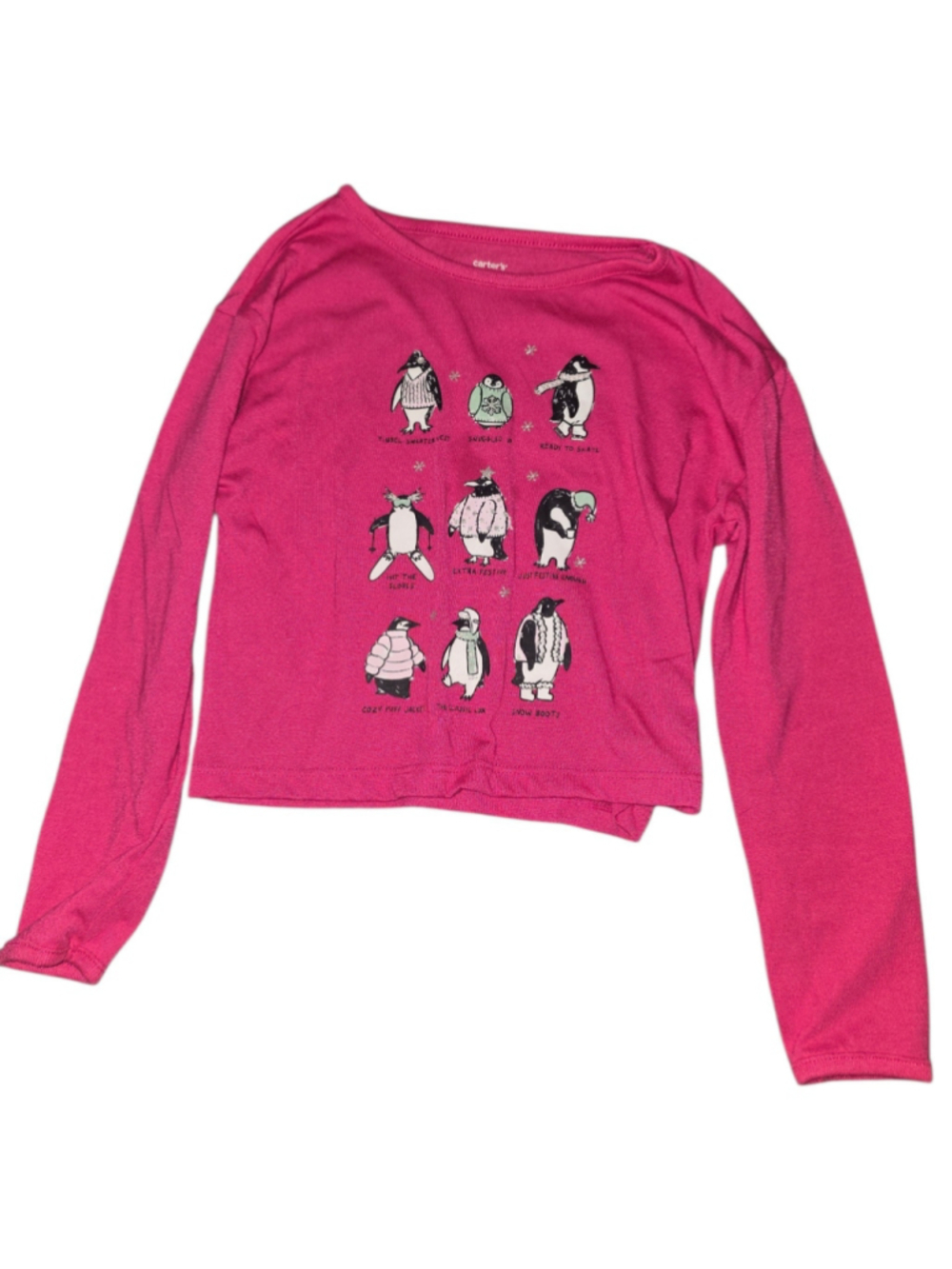 9/8148. Girls Carters Penguin Graphic Long Sleeve Shirt
